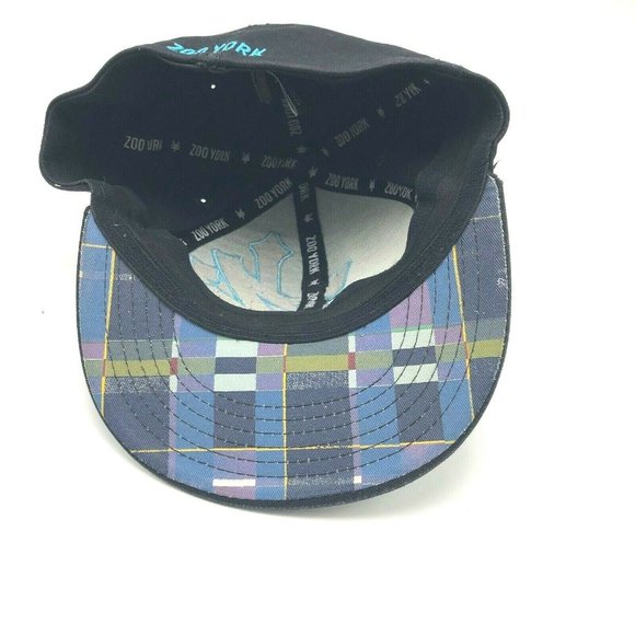 Zoo York Online Store Subway Central Park Zoo Hat Cap Fitted Small Black Plaid - Picture 8 of 9